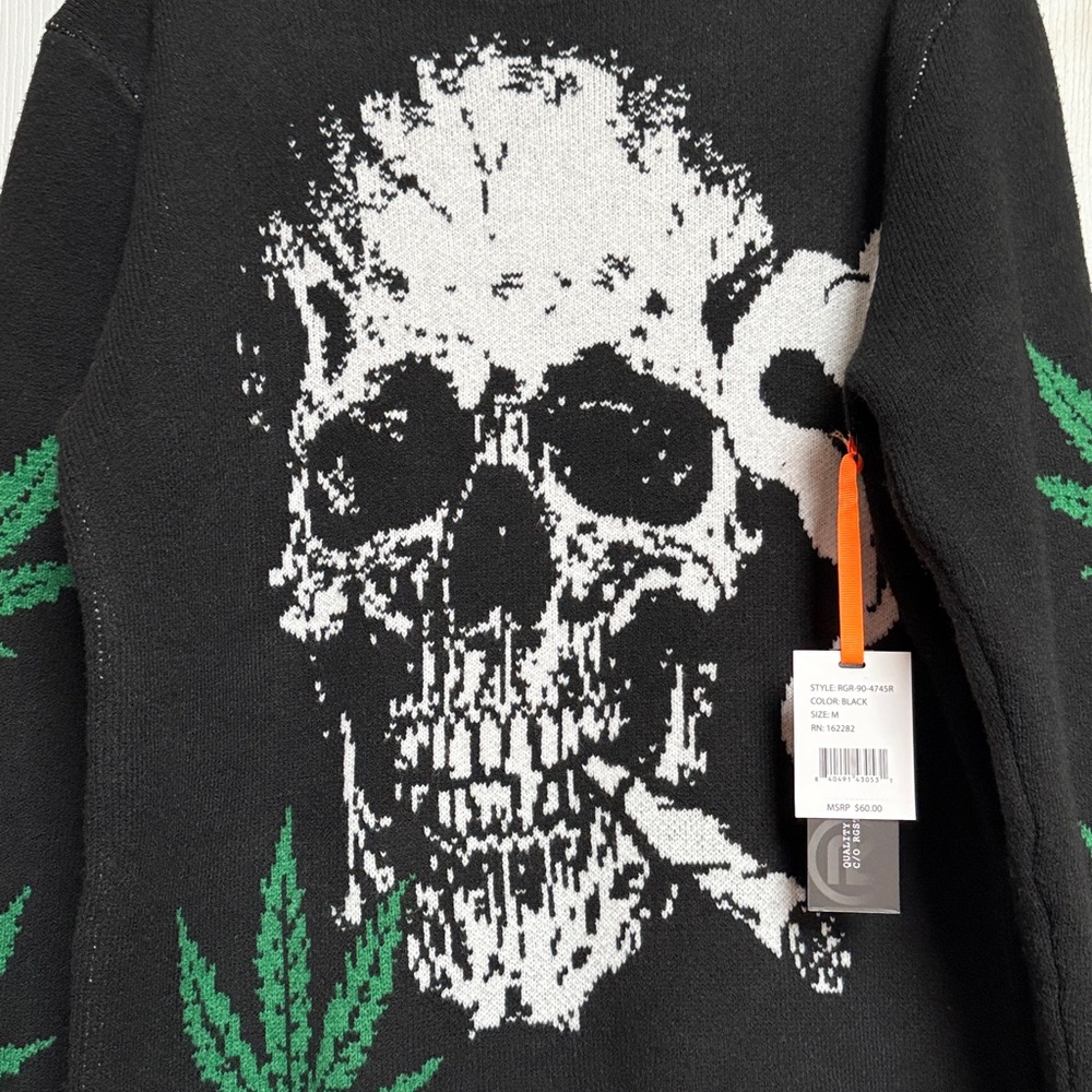 Rgstr Skull and Leaf Sweater Medium NWT - Picture 5 of 7